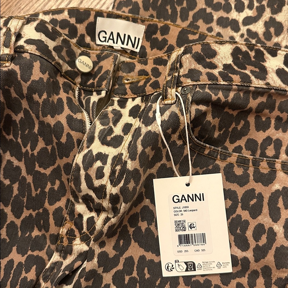 Ganni Betzy cropped Leopard Print Jeans - Picture 7 of 9